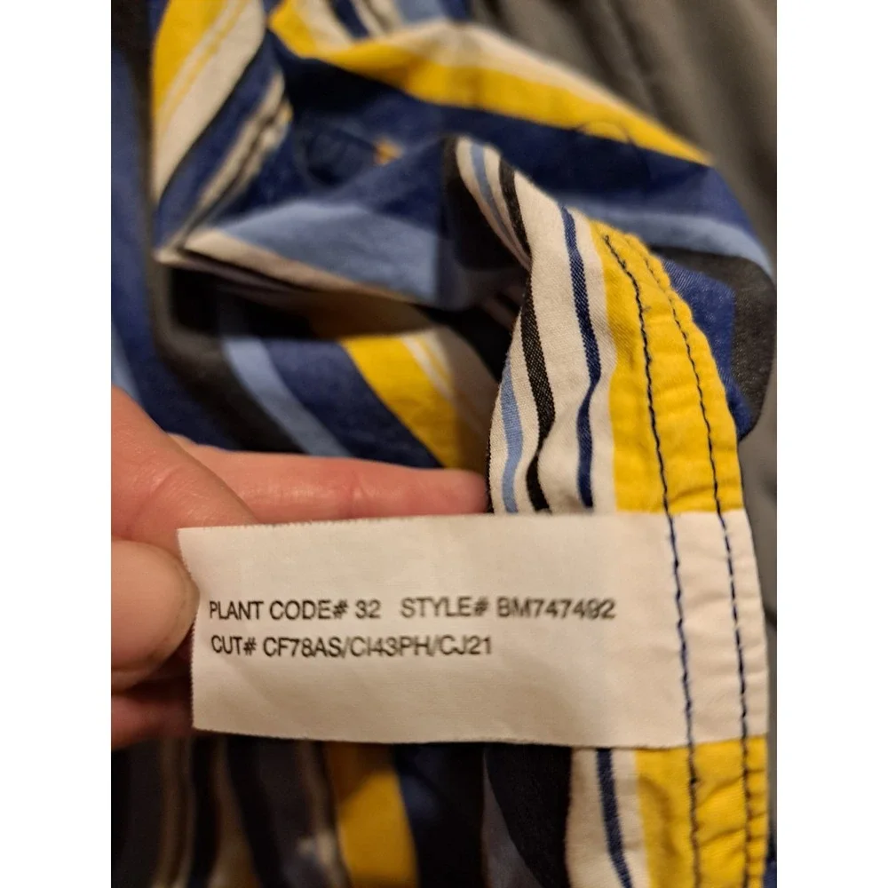 Ralph Lauren 24M Stripe Blue/Yell‎ Cotton LS Button-Up Americana Preppy Classic